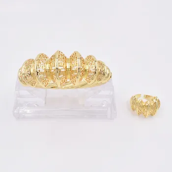 ÚJ, Kiváló Minőségű, Olaszországban 750 Arany színű Ékszer Szett Nők Számára afrikai gyöngyök divat, Karkötő, Gyűrű ékszer