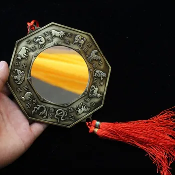 Dekoratív medál Kínai Feng Shui Bagua Tükör Yin Yang Bagua Tükröt a Kínai Csomó Jó Szerencse, Szerencse Ima Lóg Dekoráció
