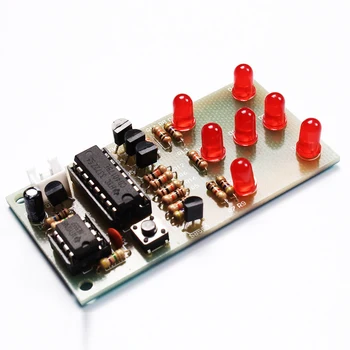 Elektronikus Kocka NE555 CD4017 DIY Készlet 5mm Piros Led-4.5-5V ICSK057A Elektronikus Szórakoztató Készlet