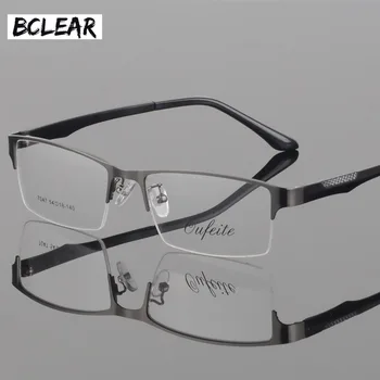 BCLEAR Divat Ultra-könnyű TR Lábak Szemüveg Keret Férfi Fém Fél Keret Rövidlátás, Távollátás Kapható Félkész keret nélküli Szemüveg