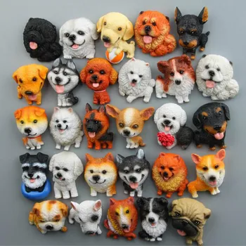 1db Új Japanes Bulldog Szibériai Husky Corgi Pug Chihuahua Ábra Játékok Gyanta Kiskutya Modell Hűtő Mágnes lakberendezés Ajándék
