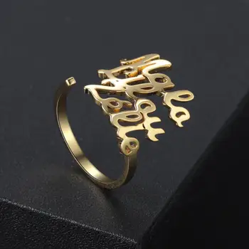 MYDIY Egyéni Kettős Név Gyűrű Rozsdamentes Acél Állítható Personlized Női Gyűrűk, Egyedi Ékszer, Esküvői Gyűrű Lány Ajándék