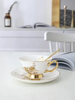 Skandináv Minimalista Kávés Csészét Meghatározott Luxus Csont Kína Délutáni Tea Party Juego De Tazas Lakberendezés Tartozékok