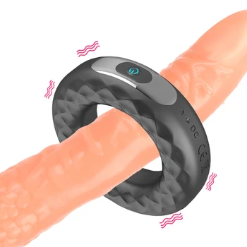 Szexuális Játékszerek Férfiaknak a Szilikon USB Újratölthető Késedelem Erekció, Ejakuláció Zár Gyűrű 10 Frekvencián Rezgő Pénisz Gyűrű Farok Gyűrű