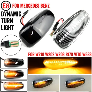 2DB Dinamikus Áramló LED lámpa Fényt, Oldalsó Helyzetjelző Szekvenciális Index Lámpa Mercedes-BENZ E-Osztály W210 C-Class W202 W208