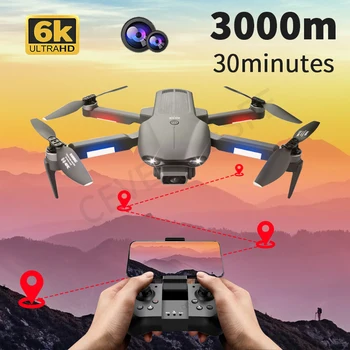 2021 ÚJ F9 GPS Drón 6K Dual HD Kamera Professzionális Légi Fotózás Brushless Motor Összecsukható Quadcopter RC Távolság 3000M