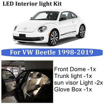 Autó Canbus LED Lámpa Készlet 1998-2019 Új VW bogár Bogár A4 A5 5C Kupola Csomagtartóban Olvasás Térkép belső kesztyűtartó Lámpa