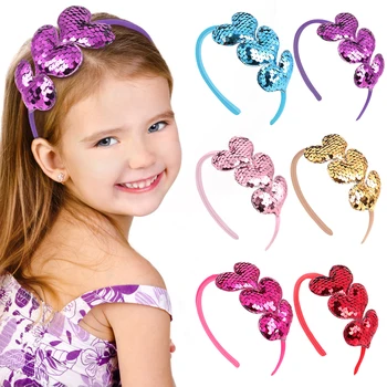 Új 1/3PCS Gyerekek Csillogó Hajpántot Reverzibilis Sequin Pillangó Hairbands a Lányok Hercegnő Haj Karika Divat Haj Tartozékok