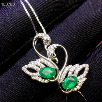 Finom Ékszerek 925 Sterling Ezüst Berakásos Természetes Smaragd Új Női Medál Nyaklánc Szép Támogatja Teszt Doboz
