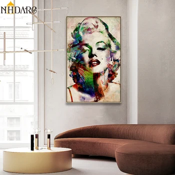 Fashion Star Marilyn Monroe Dekoráció, Poszterek, Nyomatok, Vászon Art Festmények, Fali Képek a nappaliban, Irodában, Otthon Dekoráció