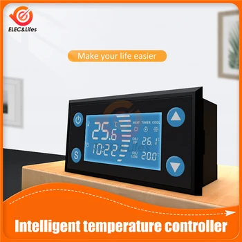 W1213 AC 110V-220V LCD Digitális Termosztát Intelligens Hőmérséklet Vezérlő Időzítő Érzékelő Szonda Menő Hő Mód Inkubátor Akvárium