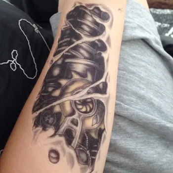 Ideiglenes Tetoválás A Férfiak Robot Kar Hüvely Tetoválás Mechanikus Vízálló Tetoválás Nagy Fekete Matricák Test Tetoválás Hamis Transzfer