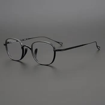 Japán Kézműves John Lennon Kis Négyzet Titán Szemüveg Keret Férfi Retro Szemüveg Rövidlátás Olvasó Szemüveg, Eredeti Doboz