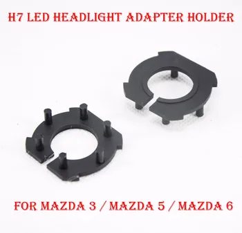 2DB H7-LED Fényszóró átalakító Készlet Izzók Jogosultja Adapter Bázis Rögzítő Foglalat Mazda 3 / Mazda 5 / Mazda 6 Lámpák Átalakító