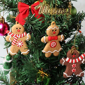 12db Mézeskalács Ember karácsonyfadísz Karácsonyi Lágy PVC Nappali Díszítő Eszközök Fesztivál Otthoni Dekoráció