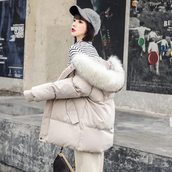 Téli Pamut Streetwear Puffadt Túlméretezett Meleg Kabát, Anorák Feminina Női Kabát Női Felsők Kabátok Harajuku Felsőruházat Havat Hord