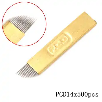 500pcs 0.18 mm Microblading PCD Tetováló tű, Permanente smink Szemöldök Kések Kézi toll