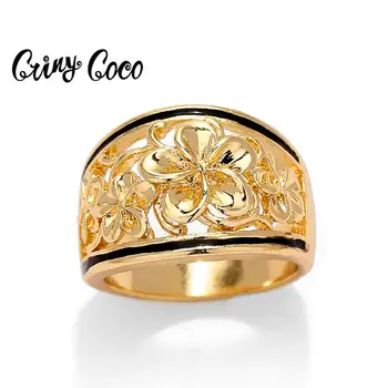 Cring Coco 2020 Gyűrűk Női Divat Goldren Frangipani Virág, Ékszerek Klasszikus Tervező Hölgyek Hawaii Polinéz Gyűrű Nyári