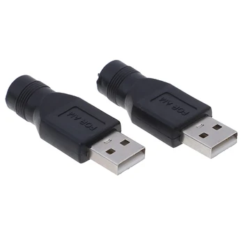 2db USB női 5,5 mm x 2.1 mm-es női EGYENÁRAMÚ átalakító töltő adapter