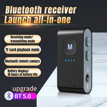 BR02 Bluetooth 5.0 Audio Receiver Adó 2 az 1-ben Vezeték nélküli HiFi Zene Adapter 3,5 mm-es AUX csatlakozó PC Fülhallgató Hangszóró TV