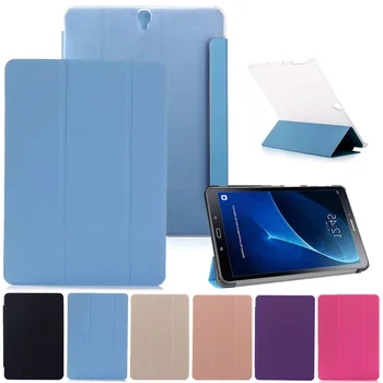 Tok Samsung Galaxy Tab S3 9,7 hüvelykes T825 T820 SM-T820 SM-T825 Tabletta Fedezi Pu Bőr Flip tok-Átlátszó PC hátlap