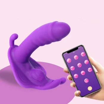 Vibrátorok ALKALMAZÁS Vezeték nélküli Távirányító Szexuális Játékszerek Nőknek Hordható Bugyi Vibrátor-10 Sebesség, G-pontot Csikló Serkentik a Hüvely Orgazmus