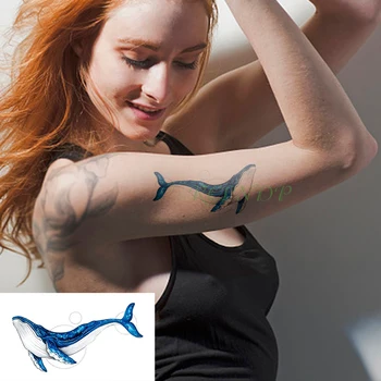 Vízálló Ideiglenes Tetoválás matrica bálna kis hamis tatto matricák flash tetoválás kéz-láb tetoválás lány, férfiak, nők, gyerekek