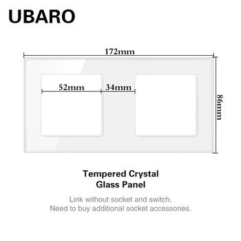 UBARO Edzett üveglap Keret 86-146-172-258-344-430*86mm Multi Méret Középső Lyuk 52mm Csak Socket Tartozék Diy Telepítés