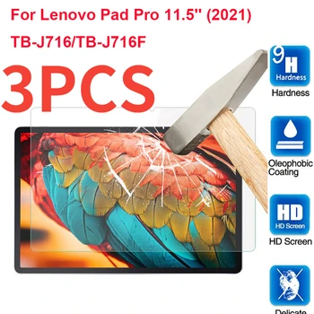 3PCS 9H Edzett Üveg kijelző Védő fólia A Lenovo Xiaoxin Pad Pro (2021) TB-J716 TB-J716F 11.5 hüvelyk Magas, Tiszta Film Üveg Őr