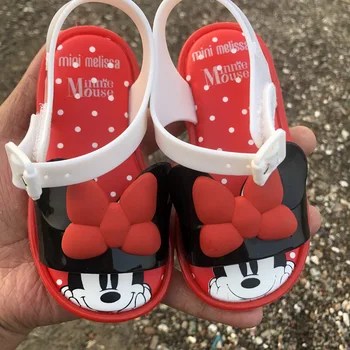 Disney Márkájú Mini Melissa Baba Jelly cipő Fagyasztott Minnie Egér Princess Beach Cipő, Nyári gyerek Cipő Kedves Melissa Szandál