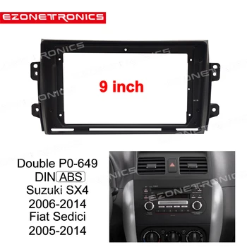 2Din Autó Csak DVD Keret Audio Adapter Felszerelése Dash Trim Készletek Facia Panel 9inch A Suzuki SX4 2006-2014 Fiat Sedici 2005-2014