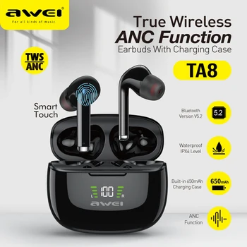 Awei Ta8 Sport Vezeték Nélküli Fülhallgató Bluetooth Headset Játékos Tws Fejhallgató Magas Zenekar Mikrofon Fülhallgató Fülbe
