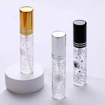 10ml Hordozható Falevél Díszítő Minta Üveg Parfüm, Üveg Porlasztó Üres Kozmetikai Mini Újratölthető Palackok