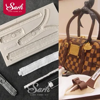 A táska Cipzárral Alakú Torta Penész Csokoládé Öntőforma, a Konyha, a Sütés Sütemény Eszköz DIY Sugarcraft Dekorációs Eszköz