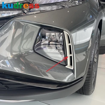Hyundai Tucson 2021 2022 2023 Chrome Első Ködfényszóró Lámpa Lámpa Szemöldök Szemhéj Fedezze Trim Foglight Foglamp Csík Autó Stílus 2db