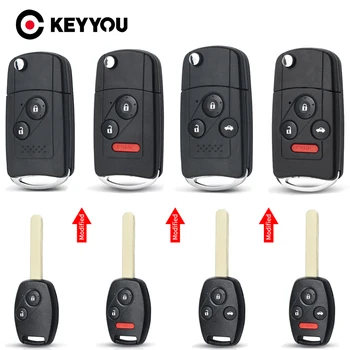 KEYYOU Flip Kulcs Módosított Összecsukható Távoli Autó Kulcs a hüvely Fob A Honda Accord Pilóta Cr-V-Állampolgári Betekintés a Töltésen 2003-2013
