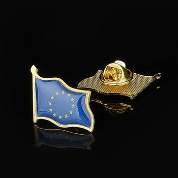 Európai Unió Hazafiság Jelvény Arany Bevonatú Integetett Zászlót Kitűző Bross Viselni A Megfelel & Utazási Csomagokat DIY Tartozékok