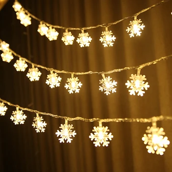 3 Méter LED String Színes Fények Akkumulátor Villogó Hópehely Karácsonyi Díszek, karácsonyfa Díszek Dekoráció