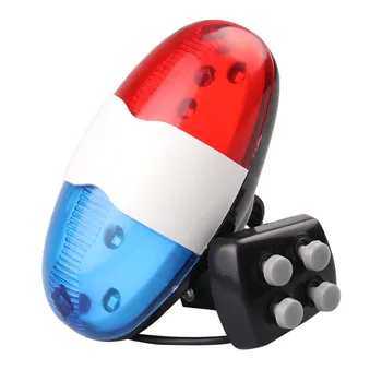 Kerékpár Csengő 6 LED-4 Hang Kerékpár Horn Kerékpár Hívás LED-es Motorkerékpár Rendőrség Fény Elektronikus hangos Sziréna, Gyerek Kiegészítők, Motor Robogó