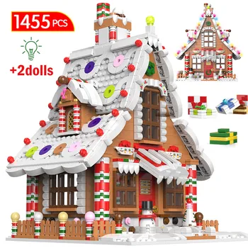 1455 Db Város Karácsonyi Ház Ház Építőkövei Barátok Music Box Kastély Vonat Mikulás Fa, Tégla, Játékok Gyerekeknek Ajándékokat