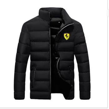 Őszi-WinterMen'sHotSale Új Ferrari Kabát Kabát Márka Nyomtatás Férfi Alkalmi Divat Férfi Cipzáras Felső Közvetlen Értékesítés