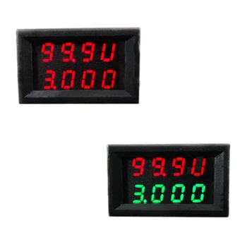 Digitális 100V DC 0-3A Voltmérő Árammérő Piros, Kék, Zöld, LED Kettős Kijelző Nagy pontosságú 12V Ma árammérő Feszültség Aktuális Monitor