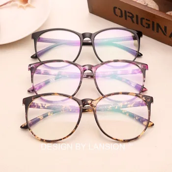 Új megérkezett Ovális lencse Keret, Szemüveg, víztiszta lencse Optikai Oculos de sol classic Női&Férfi szemüveg keret grau N741