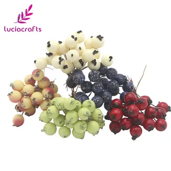 Lucia kézműves 50pcs/sok Mini Hamis Gyümölcs, Bogyós gyümölcsök Mesterséges Gránátalma Cseresznye Stamen Esküvői Haza Karácsonyi Dekorációs A0601