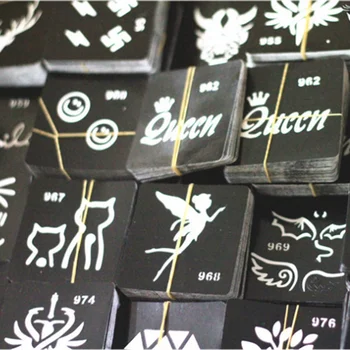20DB/SET Airbrush Tetoválás Stencil Állat Szárny Levelet Népszerű Minták Csillám Tetoválás Stencil Henna Sablonok