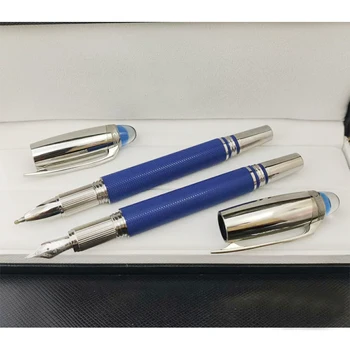 2022 Luxus Mb töltőtoll kék bolygó különleges Monte Roller golyóstoll Szökőkút Irodai Ajándék blanc toll Nincs a Dobozban