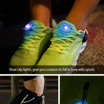 Biztonsági Figyelmeztető Lámpa Kültéri Sport Este Futó Gyalogos Kerékpáros LED Világító Cipő Clip Lámpa Kerékpár Kerékpár Kiegészítők
