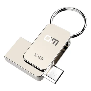 Ingyenes szállítás DM PD020 8GB 16GB 32GB USB2.0 dupla csatlakozó OTG okostelefon, számítógép, 100% vízálló fém ház