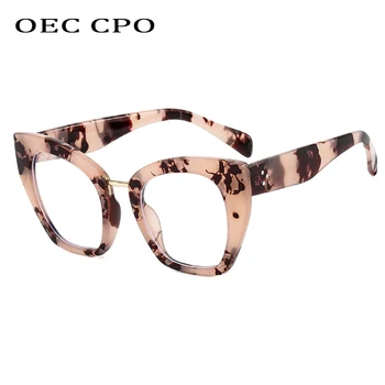 OEC CPO Túlméretezett Tiszta Tér Szemüveg Keret Nők Vintage Optikai Macska Szem, a Szemüveg, a Női Átlátszó Szemüveg Szemüveg