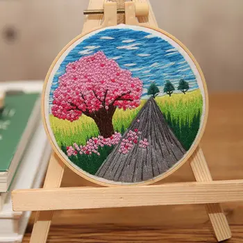 Mini Cseresznyefa DIY fogkefe Szett Hímzés Karika keresztszemes Kézimunka Kézimunka, Varrás, Kézműves Művészeti lakberendezés